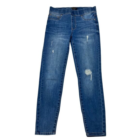 Rachel Rachel Roy Women’s Pull On Distressed Skinny Jeans Mid Rise Size 6/28 - Picture 1 of 9